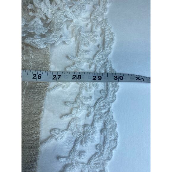 Love by Design Women's Oatmeal Open Weave Cardigan Lace Hem Size Medium - Picture 6 of 6